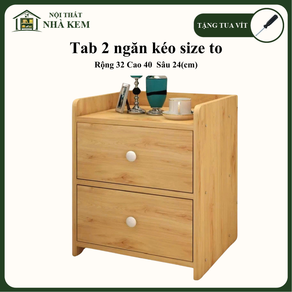 Tủ Đầu Giường Vân Gỗ Thiết Kế 2 Ngăn Kéo Gỗ MDF Nhập Khẩu Chống Trầy Xước , Cong Vênh, Chống Ẩm Công Nghệ Cao