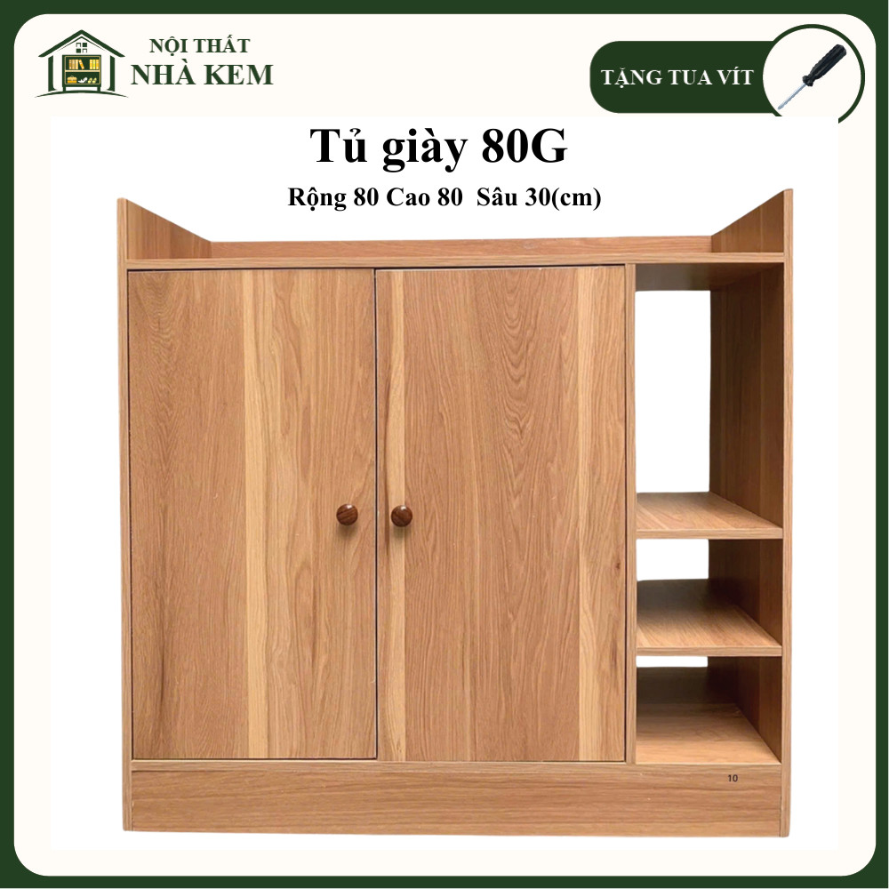 Tủ Giày Dép Gỗ 3 Tầng Cao 80 Rộng 80cm, Kệ Gỗ MDF Nhập Khẩu Cao Cấp Chống Ẩm, Để Chung Cư, Nhà Ở, Tiện Ích