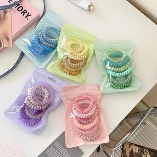 Thun Buộc Tóc Xoắn 12 Sợi (2 Túi) Pastel Hàn Quốc Cho Bé – Dây Cột Tóc Không Gãy Tóc, Không Hằn Tóc