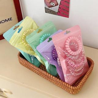 Thun Buộc Tóc Xoắn 12 Sợi (2 Túi) Pastel Hàn Quốc Cho Bé – Dây Cột Tóc Không Gãy Tóc, Không Hằn Tóc