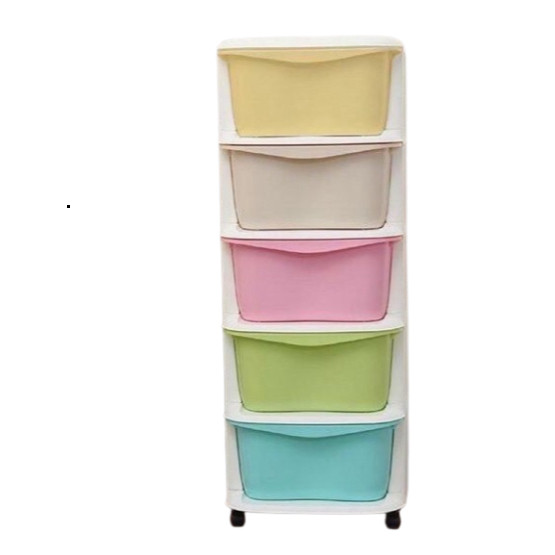 Tủ Nhựa Đựng Quần Áo 5 Tầng Có Bánh Xe, Tủ Đa Sắc 5 Tầng Có Ngăn Kéo, Tủ Đựng Đồ Cho Bé Dễ Lắp Ráp