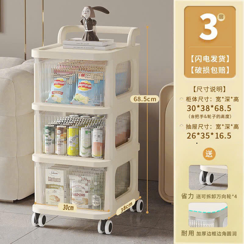 Kệ Xe Đẩy 3/5 Tầng Trong Suốt Ngăn Kéo Đựng Đồ Đa Năng, Giá Để Đồ, Bỉm Sữa, Mỹ Phẩm, Đồ Nhà Bếp Tiện Lợi Cho Gia Đình