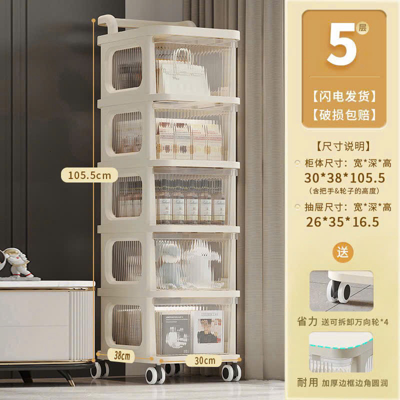 Kệ Xe Đẩy 3/5 Tầng Trong Suốt Ngăn Kéo Đựng Đồ Đa Năng, Giá Để Đồ, Bỉm Sữa, Mỹ Phẩm, Đồ Nhà Bếp Tiện Lợi Cho Gia Đình