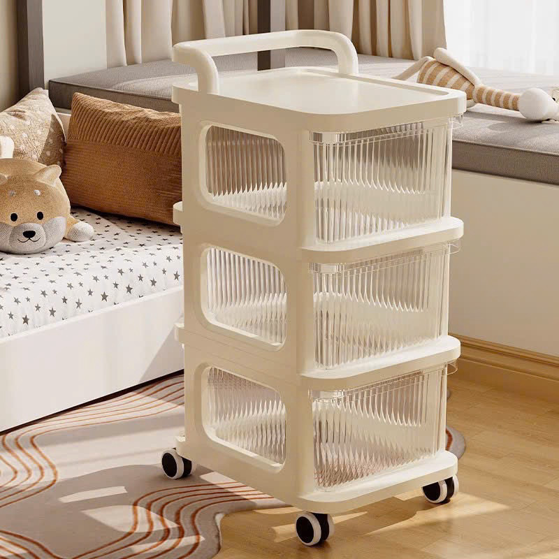 Kệ Xe Đẩy 3/5 Tầng Trong Suốt Ngăn Kéo Đựng Đồ Đa Năng, Giá Để Đồ, Bỉm Sữa, Mỹ Phẩm, Đồ Nhà Bếp Tiện Lợi Cho Gia Đình