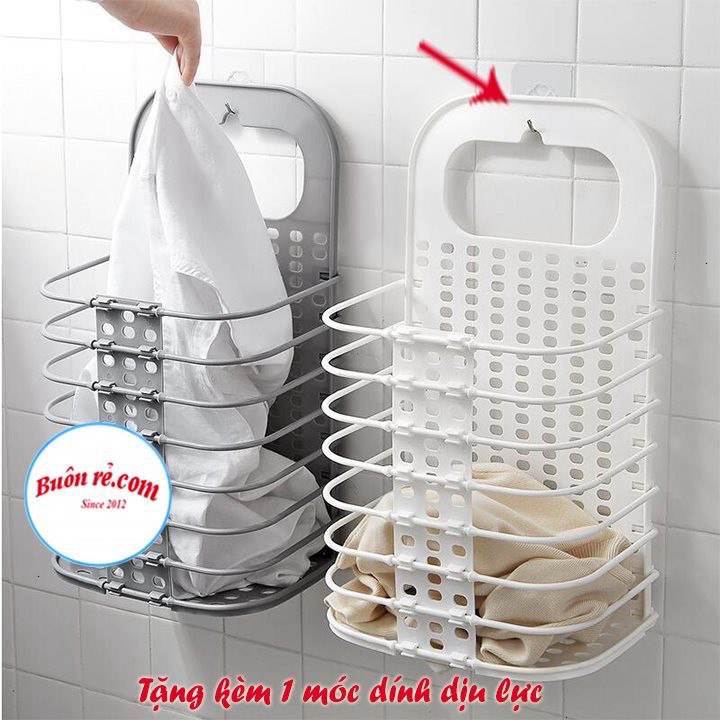 Giỏ Đựng Quần Áo Treo Tường Gấp Gọn Thông Minh, Rổ Đựng Quần Áo Treo Tưởng Tiết Kiệm Diện Tích, Giỏ Đựng Đồ Nhà Tắm