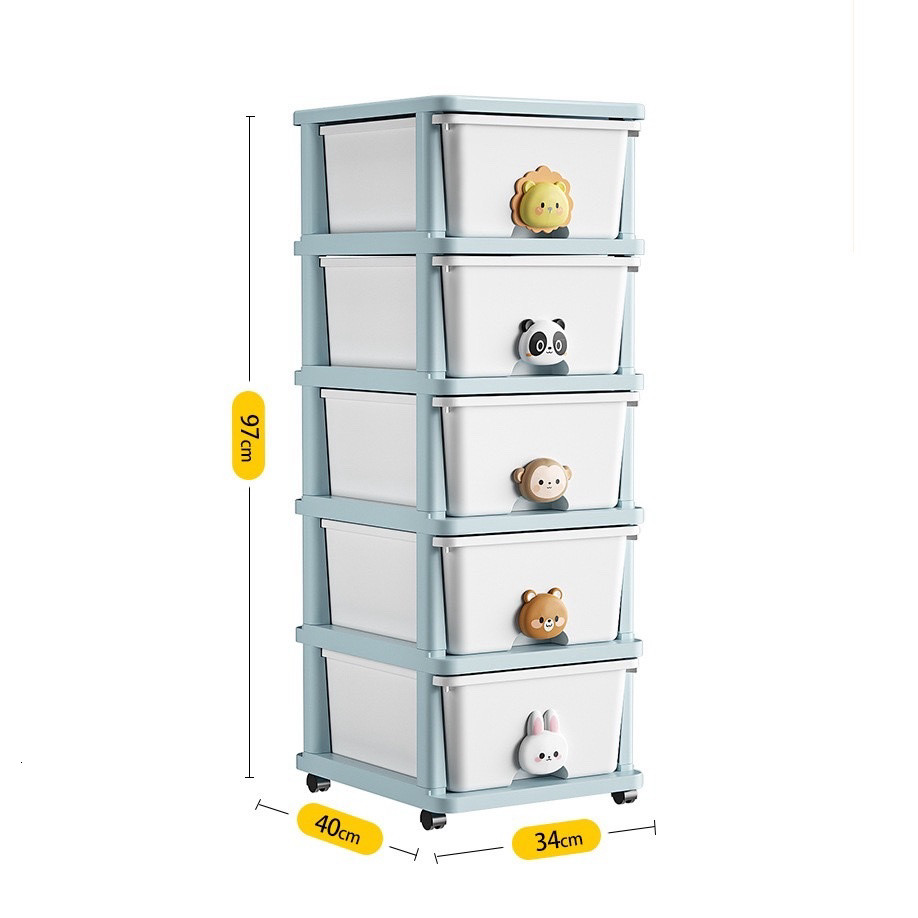 Tủ Nhựa Đựng Quần Áo Trẻ Em Hình Con Vật, Tủ Đựng Đồ Cho Bé Hoạt Hình Ngộ Nghĩnh MK124