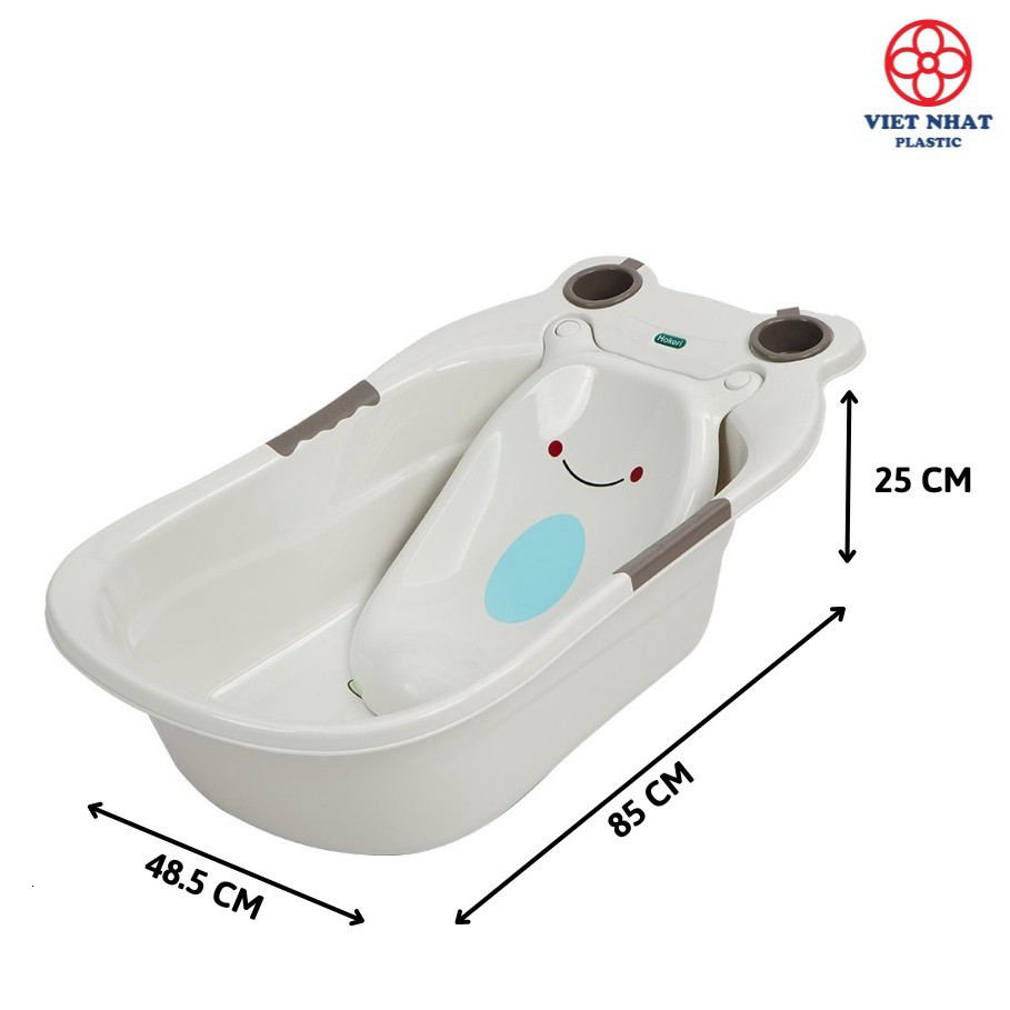 Chậu Tắm Ếch Cao Cấp Chậu Tắm Cho Bé Có Tấm Tựa Lưng Và Van Thoát Nước Tiện Lợi