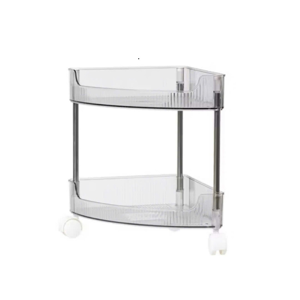 Kệ Góc Tường Trong Suốt Có Bánh Xe Để Đồ Phòng Tắm, Kệ Tam Giác 3 Tầng Đa Năng Trang Trí Nhà Cửa Phòng Ngủ Phòng Bếp
