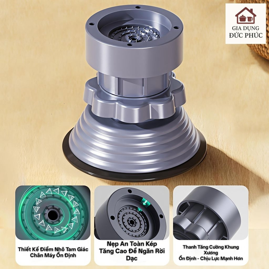 Chân Kê Máy Giặt Chống Rung Điều Chỉnh Chiều Cao Bộ 4 Chân