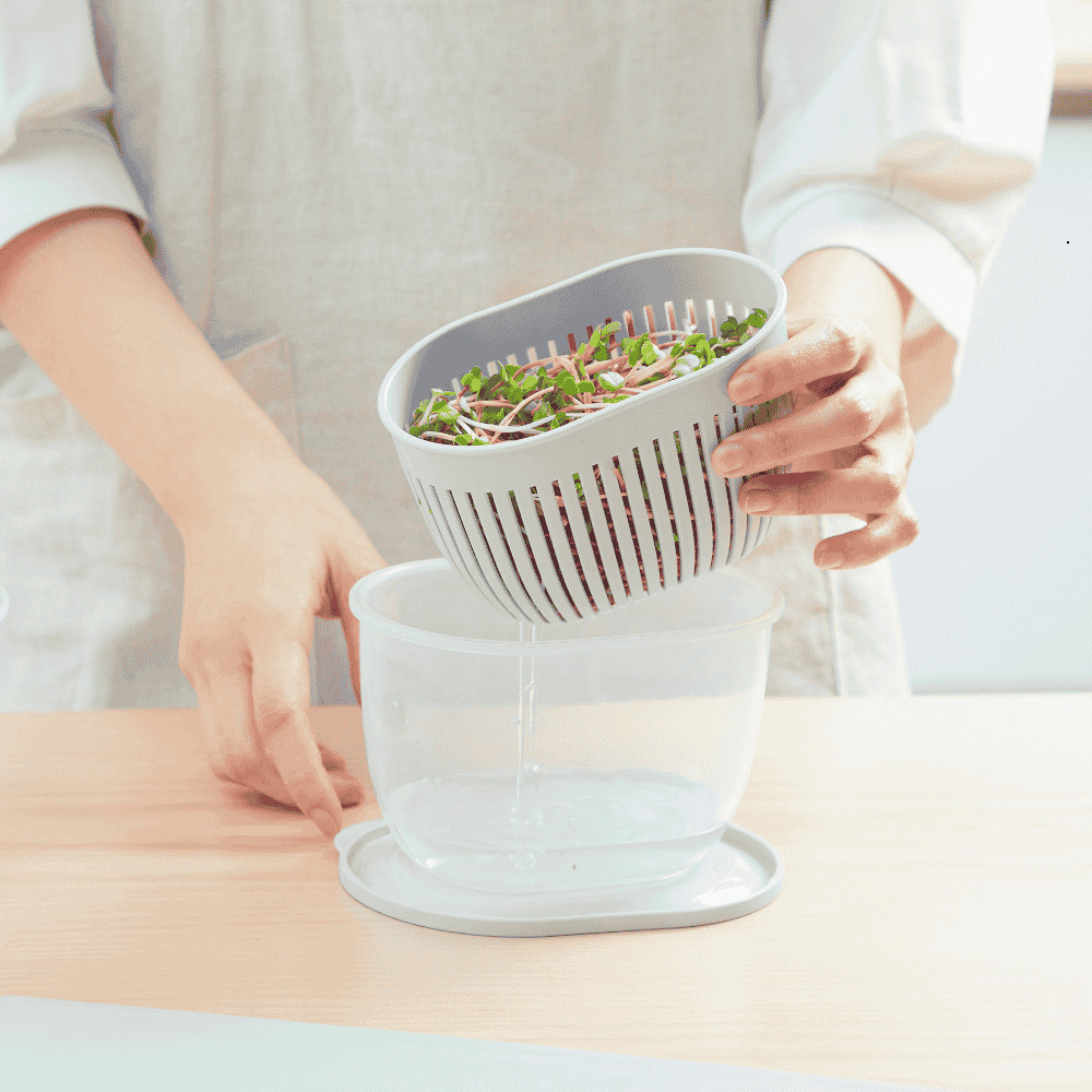 Hộp Đựng Hành Tỏi 2 Lớp Chống Ẩm Ngăn Mùi Tủ Lạnh, Hộp Bảo Quản Thực Phẩm Tươi Mới Nhựa PP An Toàn