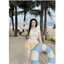 Set bikini - Set bikini sexy đi biển, chất xốp áo bra cột dây có mút phối chân váy bí họa tiết sọc caro kèm áo thun giấy