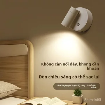 Đèn ngủ sạc điện cho phòng ngủ, đèn đọc sách dùng trong nhà, đèn phòng ngủ không cần lắp đặt, đèn tường, đèn ngủ, đèn ch