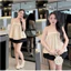 SET NỮ DỄ THƯƠNG ÁO TUYẾT ĐÍNH NƠ CHÂN VÁY NGẮN SIÊU XINH