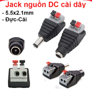 Jack DC nối nguồn loại cài dây 5.5x2.1mm 10A