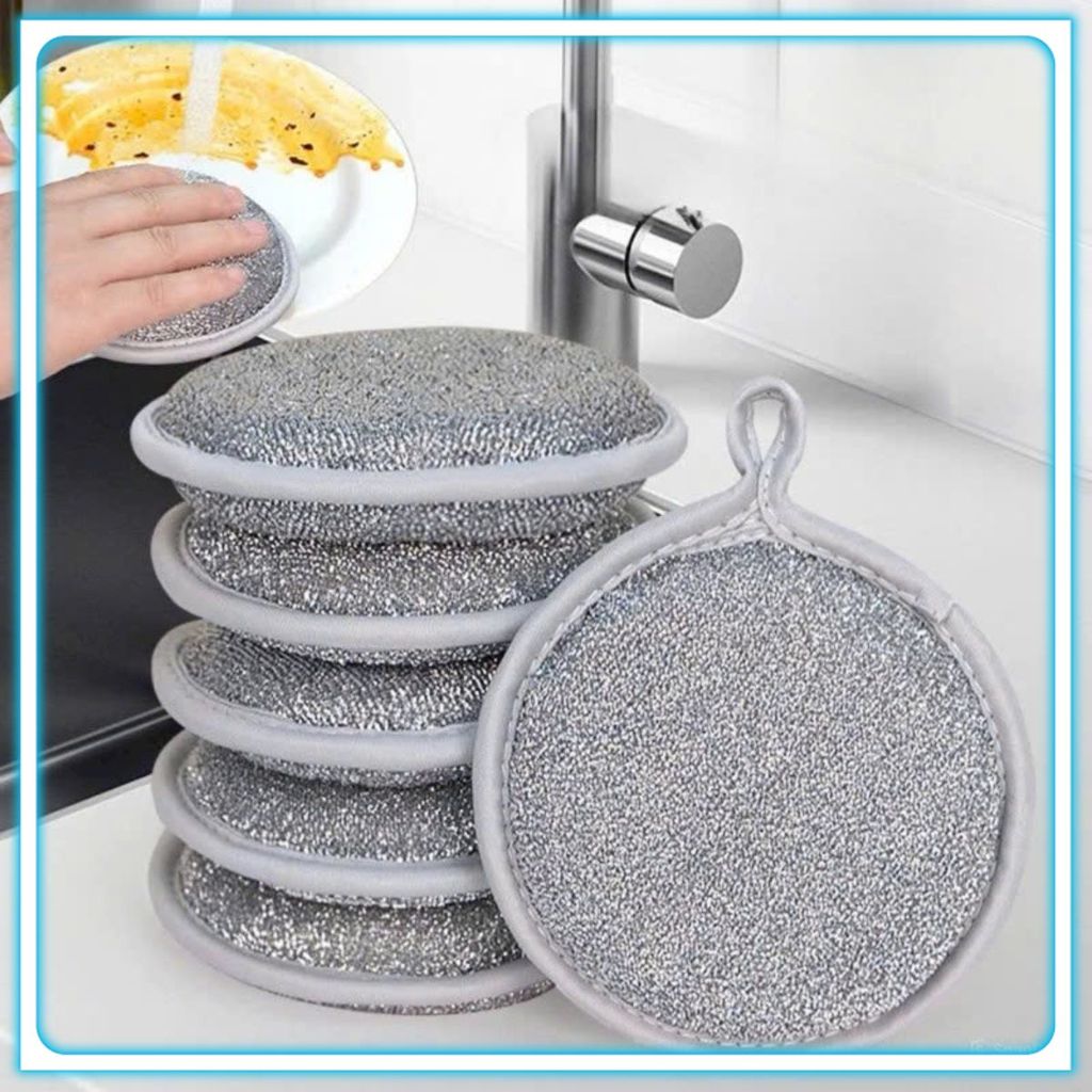 [COMBO 10] MIẾNG RỬA CHÉN BÁT 2IN1 THIẾT KẾ TRÒN - Miếng Bọt Biển Tạo Bọt Nhanh,Cọ Rửa Xoong Nồi Sạch Không Trầy Xước