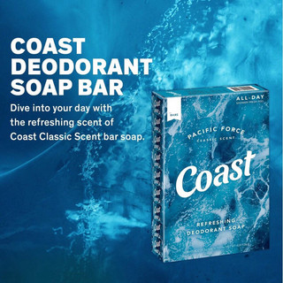 Xà Phòng Coast Mỹ 113g – Tươi Mát Sảng Khoái, Làm Sạch Sâu, Thơm Lâu | Lốc 8 Bánh Tiết Kiệm Chính Hãng