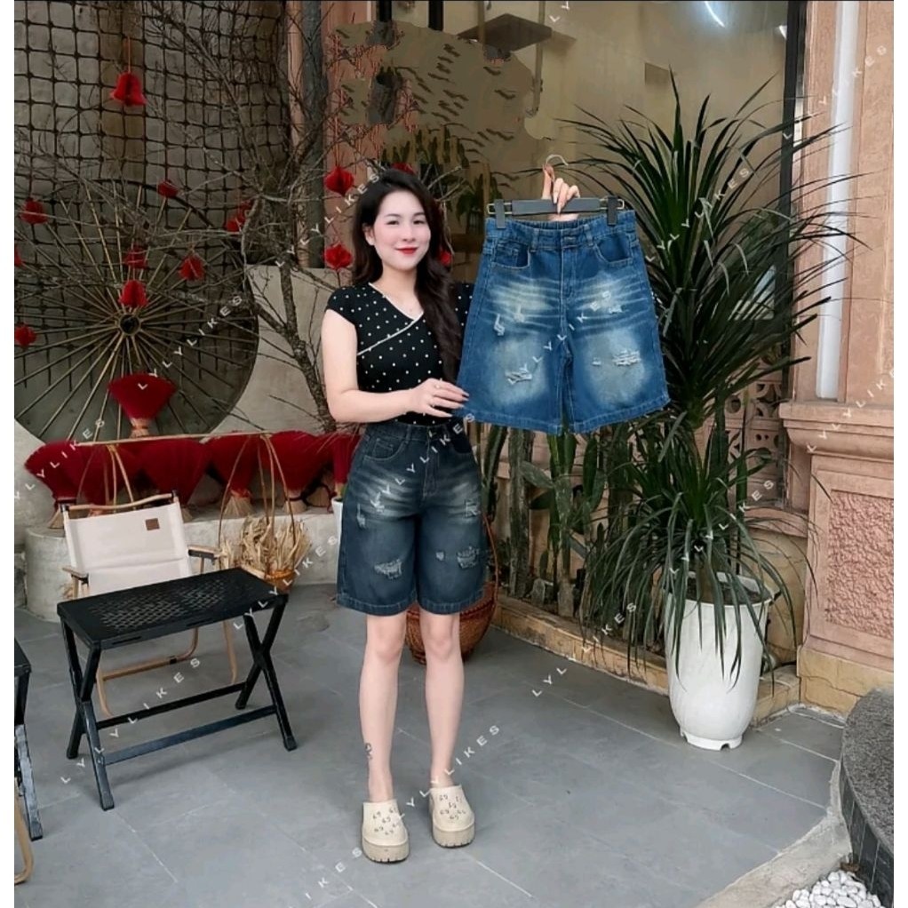 Quần Jeans Ngố Nữ Wash ống Suông Lưng chun sau Tôn eo hách dáng 2026