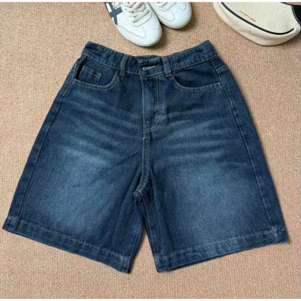 Quần Jeans Ngố Nữ Wash ống Suông Lưng chun sau Tôn eo hách dáng 2026