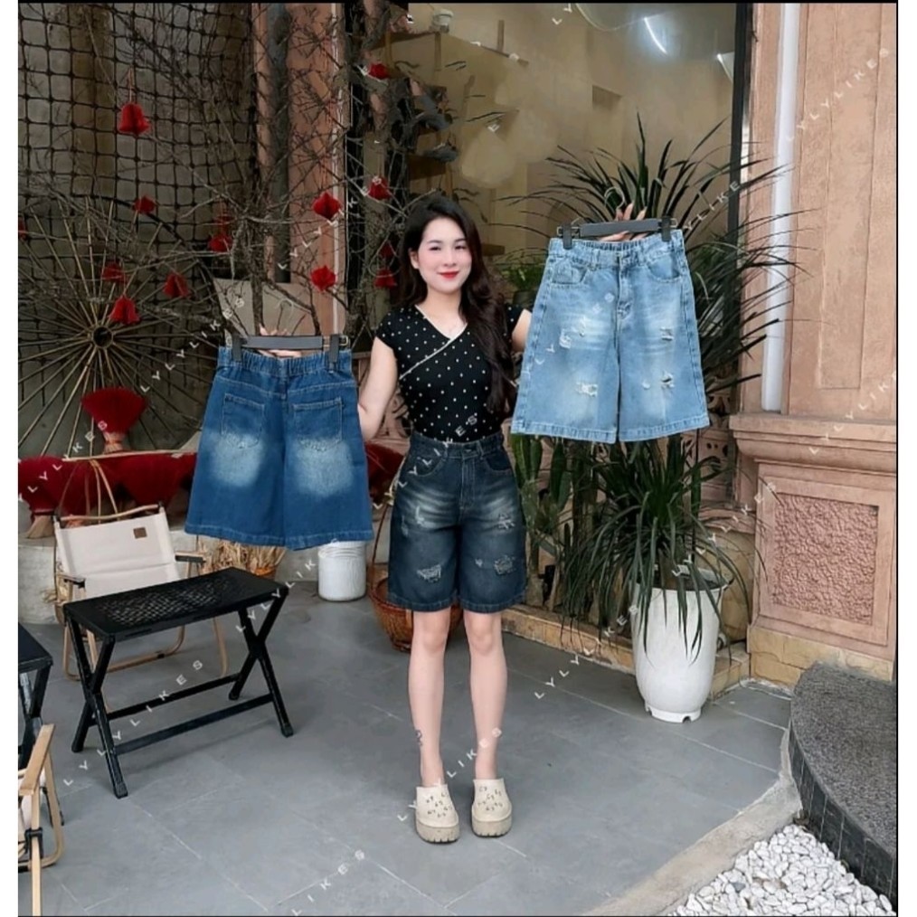 Quần Jeans Ngố Nữ Wash ống Suông Lưng chun sau Tôn eo hách dáng 2026