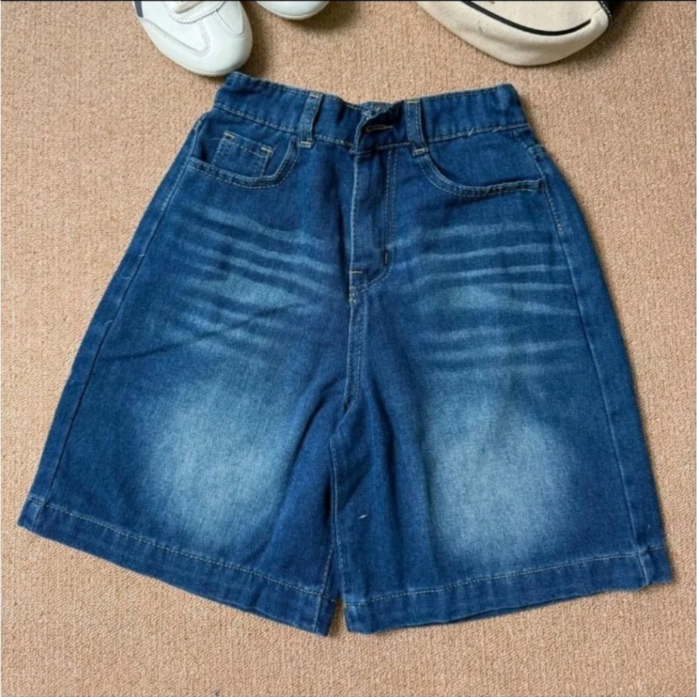 Quần Jeans Ngố Nữ Wash ống Suông Lưng chun sau Tôn eo hách dáng 2026
