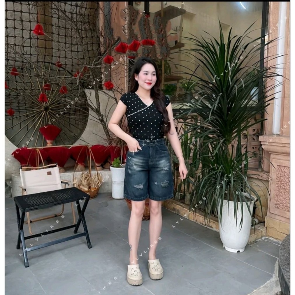 Quần Jeans Ngố Nữ Wash ống Suông Lưng chun sau Tôn eo hách dáng 2026