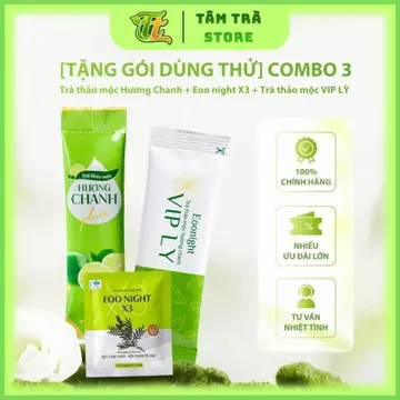 [Tặng gói dùng thử] Combo Trà thảo mộc Hương Chanh + Eoo night X3 + Trà thảo mộc VIP LỲ kèm quà tặng