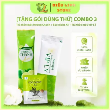 [Tặng gói dùng thử] Combo Trà thảo mộc Hương Chanh + Eoo night X3 + Trà thảo mộc VIP LỲ kèm quà tặng