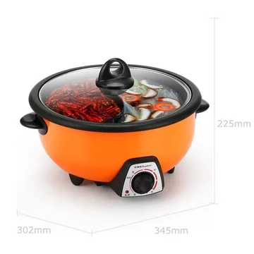 Nồi nấu điện gia dụng, nồi lẩu điện hai mặt có thể tháo rời, nồi điện nhỏ đa chức năng, nồi lẩu điện cắm điện chống dính