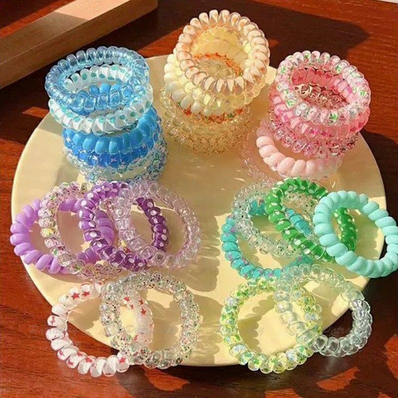 🌈Child✨Set 6 dây buộc tóc đuôi ngựa - Dây Buộc Tóc Cao Su Co Giãn Màu Sắc Gradient Dành Cho Nữ (Tuyển sỉ)
