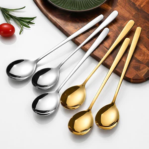 Muông ăn cơm ăn canh cán dài bản tròn lớn inox xịn 304 có 2 màu vàng và bạc