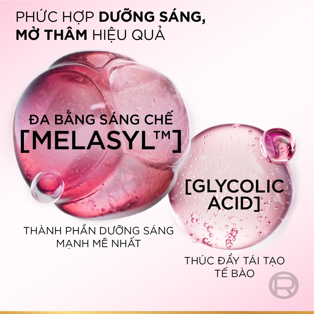 VB_ Bộ đôi serum & kem dưỡng sáng da đột phá Melasyl mờ thâm mụn, nám L'Oreal Paris Glycolic Bright 30ml, 50ml