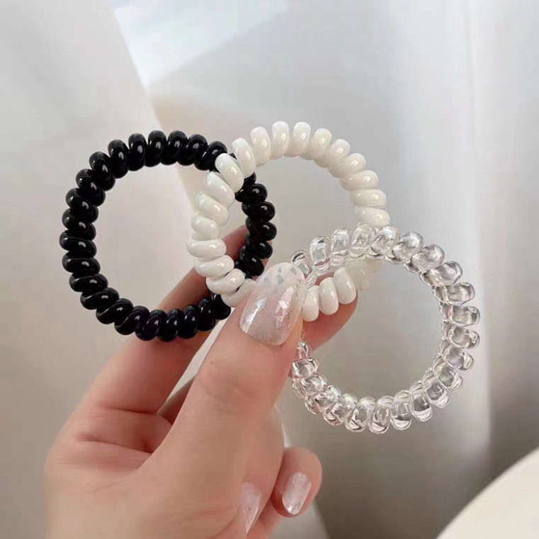 Dây Cột Tóc Đuôi Ngựa Co Giãn Màu Đen Thời Thượng Cho Nữ