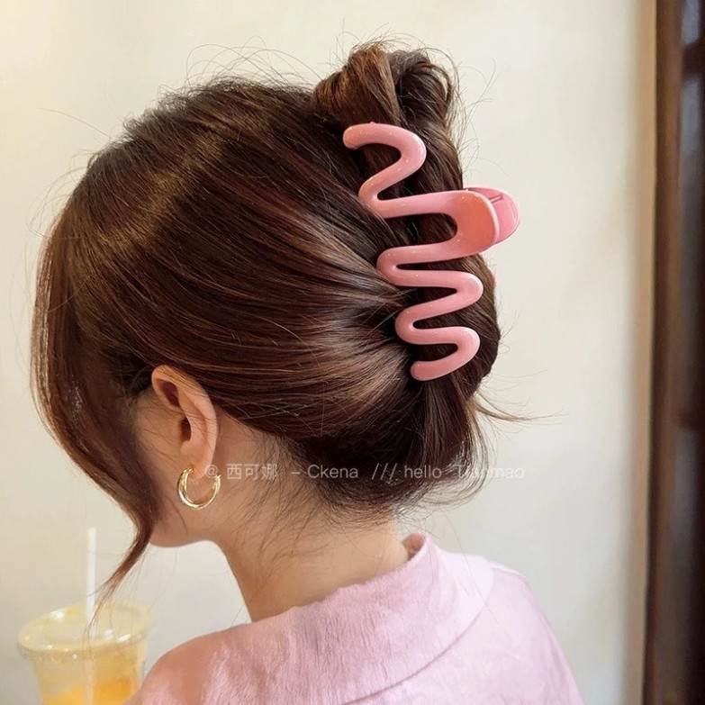 Kẹp Tóc Hình Càng Cua Sóng Xanh Pastel Chất Liệu Acrylic Phong Cách Hàn Quốc – Phụ Kiện Thời Trang Dễ Thương Cho Nữ