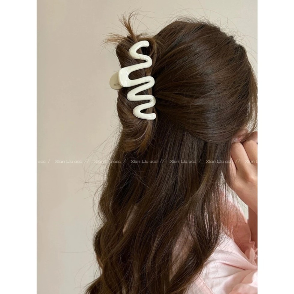 Kẹp Tóc Hình Càng Cua Sóng Xanh Pastel Chất Liệu Acrylic Phong Cách Hàn Quốc – Phụ Kiện Thời Trang Dễ Thương Cho Nữ