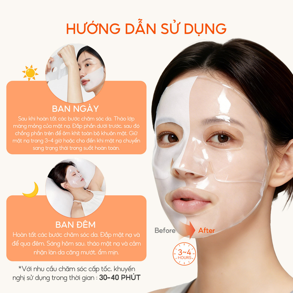 LANBENA Mặt Nạ Thạch  (34g) - Dưỡng Sáng Trắng Da, Chống Lão Hoá Giảm Nhăn Làm Dịu Trẻ Hoá Da Vitamin C  Skincare
