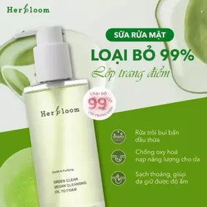 Sữa Rửa Mặt Green Clear Vegan Cleansing Oil To Foam Elixinhstore, Sữa Rửa Mặt Khiêm Tẩy Trang