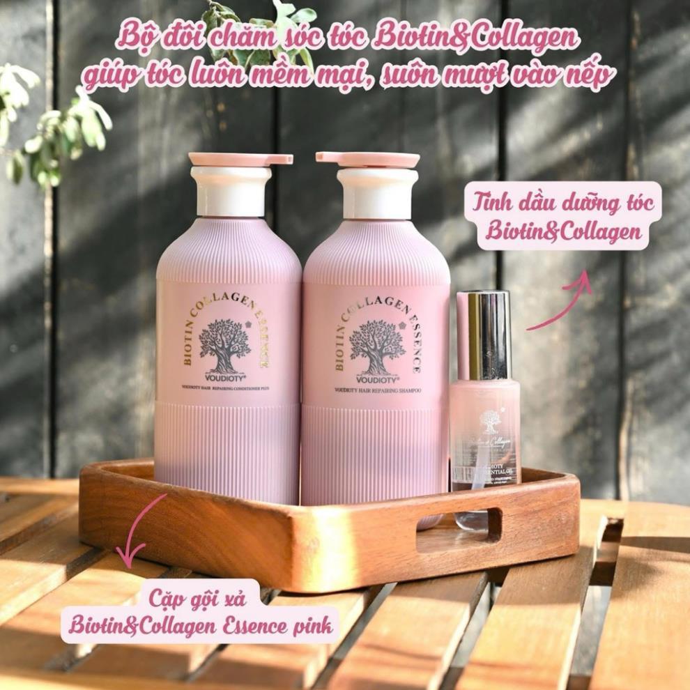 Cặp Dầu Gội Xả Biotin Essence Giảm rụng tóc, kiềm dầu, ngăn gàu, phục hồi hư tổn 500ml