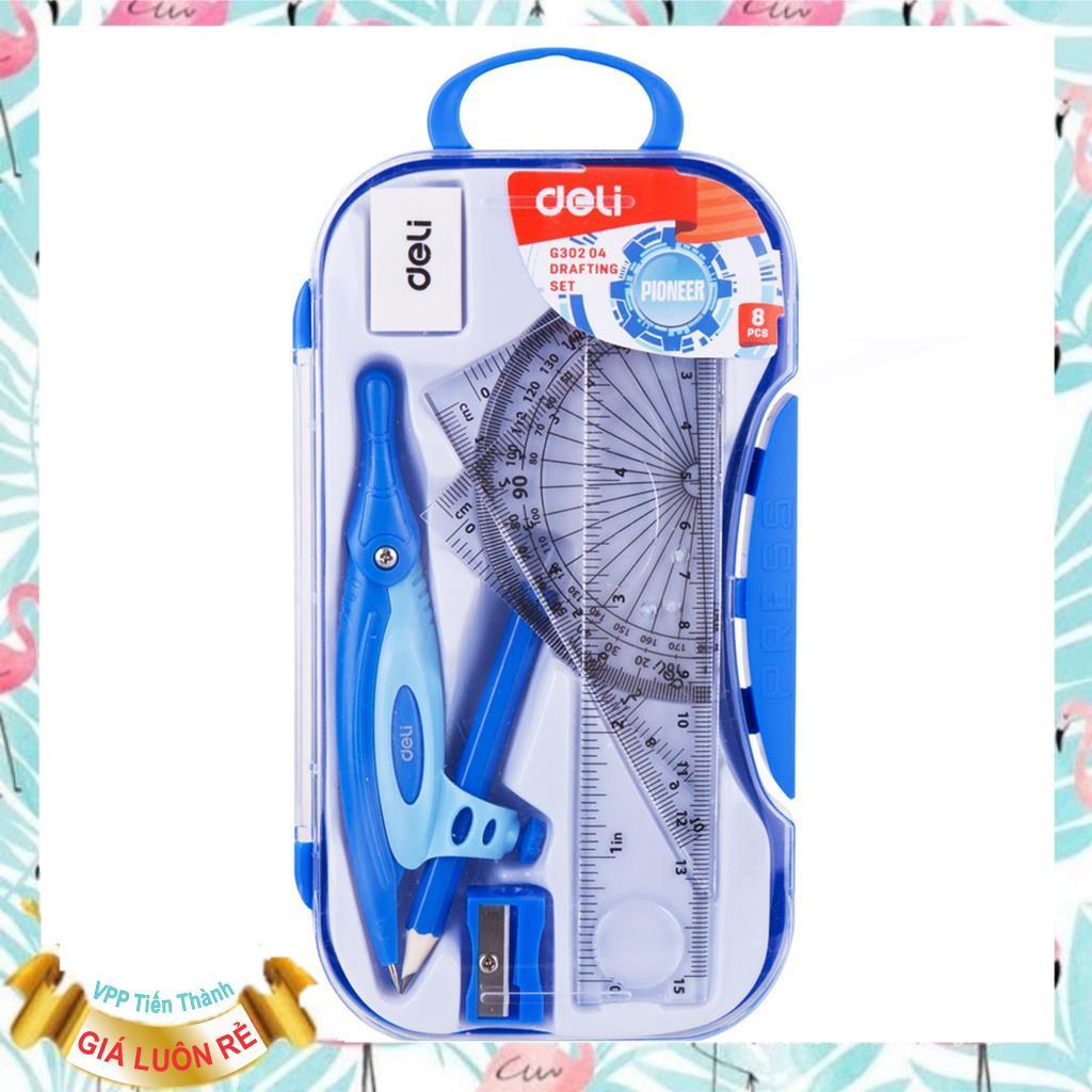 Bộ compa thước kẻ gồm 8 dụng cụ/bộ - Deli G30204 (EG30204) | Shopee ...
