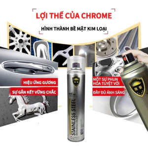 Chrome mạ kim loại thép không gỉ 350ml đặc biệt phun sơn siêu sáng bóng phun kim loại xe thang thép không