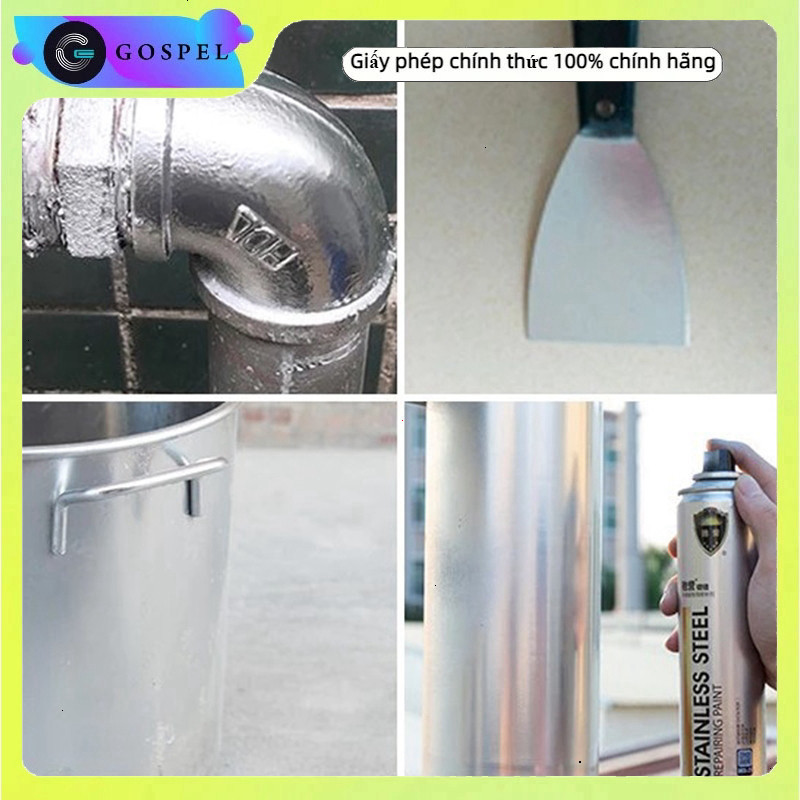 [Hỏa Tốc HCM] Chrome mạ kim loại thép không gỉ 350ml đặc biệt phun sơn siêu sáng bóng phun kim loại xe thang thép không