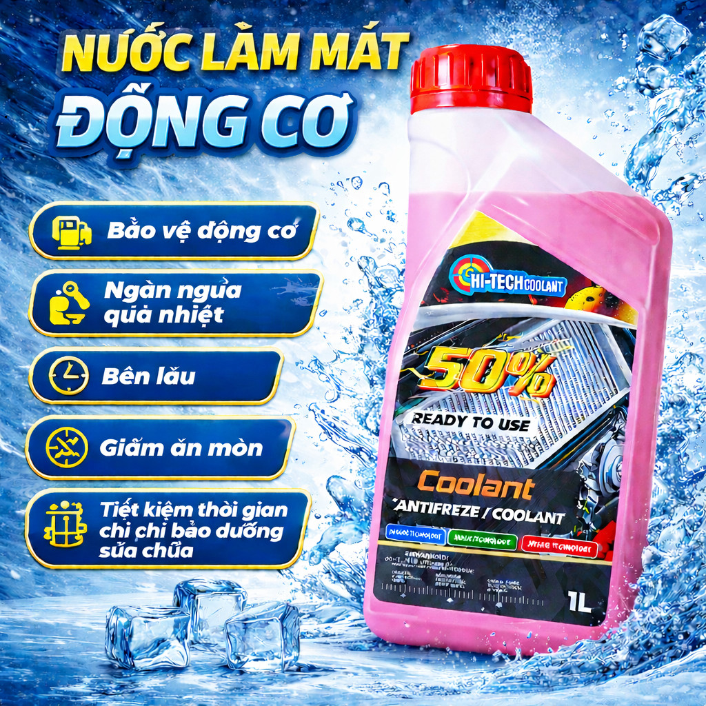 [Hỏa Tốc HCM] Nước Làm Mát Động Cơ Hiệu Quả Tốt 1 Lít, 4 Lít
