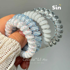 Set 4 / 6 / 9 / 1 Cái Đàn Hồi Trong Suốt Xoắn Ốc Tóc Dây Đuôi Ngựa Tóc Vòng Cao Su Mũ Đội Đầu