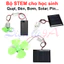 Bộ STEM cho học sinh, đèn Năng lượng mặt trời, quạt gió, bơm nước mini, pin