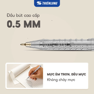Bút bi Thiên Long TL-105 (Pro 027) – Ngòi 0.5mm, mực đều, thiết kế bấm tiện lợi