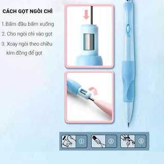 Bút chì kim cá heo 2B 2.0mm – Viết êm, ngòi to chống gãy, phù hợp học sinh