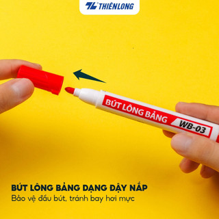 Bút lông bảng Thiên Long WB 03 nét 2.5mm viết lên bảng trắng dễ xóa không bám bẩn màu xanh đỏ đen chính hãng