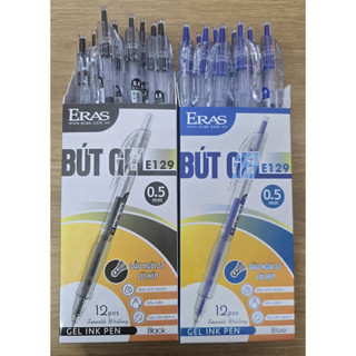 Combo hộp 12 bút gel Eras E129 0.5mm – Mực đậm, nhanh khô, nhiều màu | Namduong