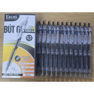 Combo hộp 12 bút gel Eras E129 0.5mm – Mực đậm, nhanh khô, nhiều màu | Namduong