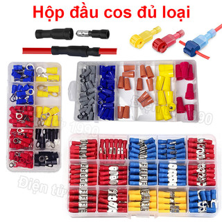 Hộp đầu cos đủ loại, cos ghim, nhét, Y, tròn, nối T, xoắn tiện dụng