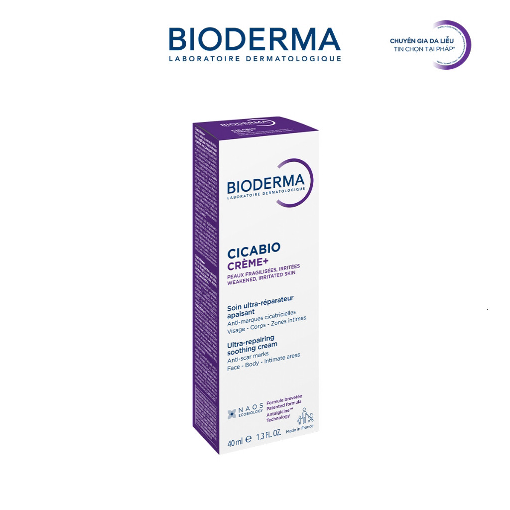 Kem phục hồi da tổn thương và ngăn ngừa sẹo Bioderma Cicabio Crème+ 40ml